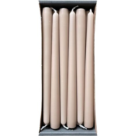 Bougies Coniques - Lot de 12 - Paraffine - Sans Suie - Intérieur - 2,3 x 25 cm - Sahara