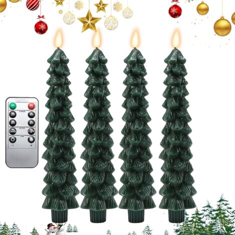 Bougies de Sapin de Noël avec Télécommande - Bougie Décorative à Piles -
