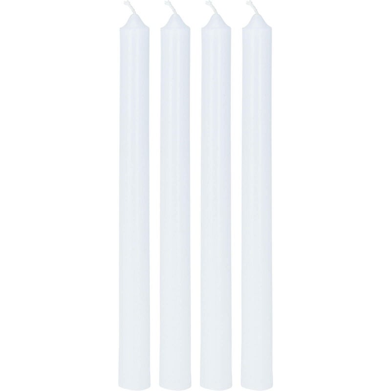 Bougies de table, ensemble de 4, blanc