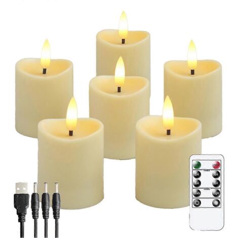 Bougies LED, bougies sans flamme vacillantes, blanc laiteux--