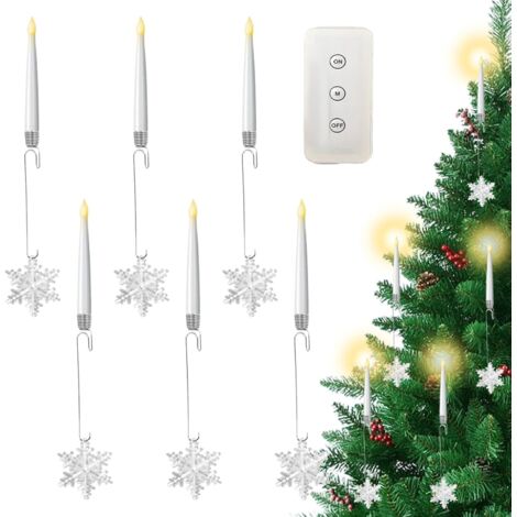Bougies LED Pour Arbre De Noël 6 Pièces Fausses Bougies