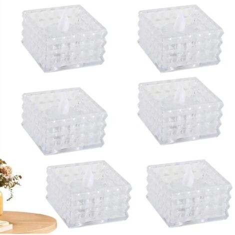 Bougies Lumineuses 6 Pièces Cube LED Chauffe-Plat Électriques Sans Flamme Fausses Décorations pour Mariage Halloween