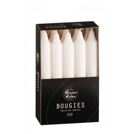 Bougies Ménage Blanches ø20/165mm Lot De 10 - Bougies De France