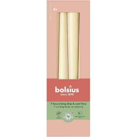 Bougies pointues, lot de 4, avoine beige