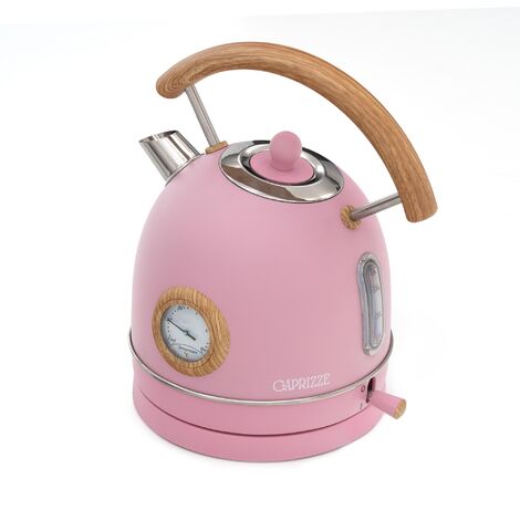 Bouilloire 2200 W en acier inoxydable – Capacité 1,8 L – Thermomètre intégré – Rose mat avec effet bois