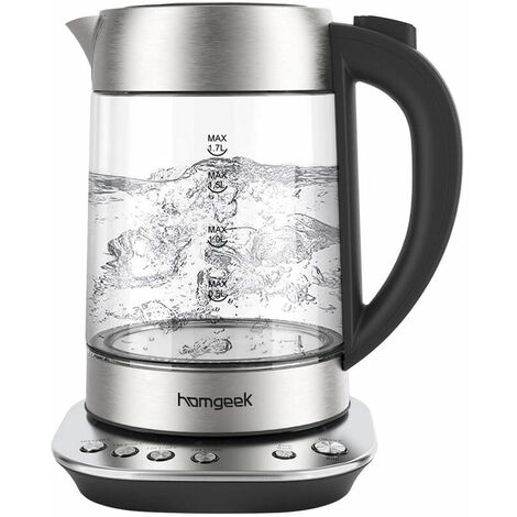 Bouilloire 2200 Watt Température de la bouilloire Arrêt automatique réglable Chauffage rapide 1,7 L