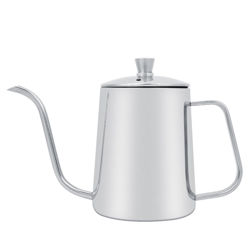 Bouilloire à café à col de cygne en acier inoxydable de 550 ml avec couvercle pour la cuisine à domicile et le café