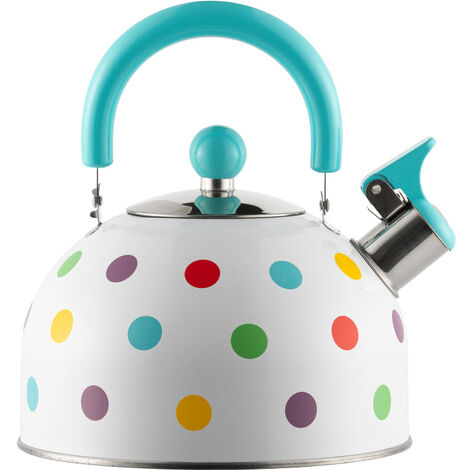 Bouilloire à thé à pois en acier inoxydable pour cuisinière 2,5 l