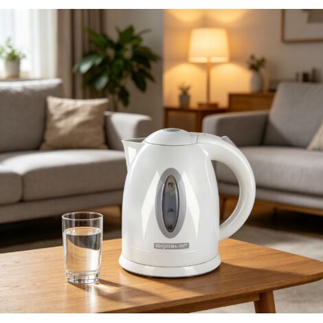 Bouilloire Aigostar 1.7L haute puissance, corps en plastique résistant, rotation 360° et arrêt automatique, chauffe rapide pour usage cuisine quotidien, pratique et durable