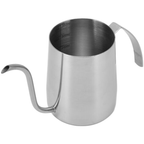 Bouilloire Café Inox 350ml Bec Verseur Épais pour Préparation Thé, Lait et Méthode Pour Over