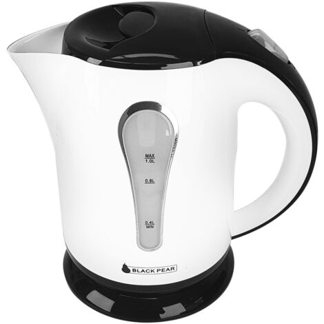 Bouilloire - Capacité 1L - Filtre anti-calcaire - Noir-Blanc - Blackpear BSF1020