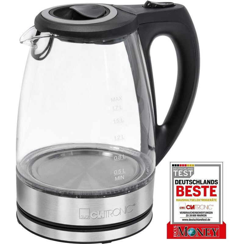 Bouilloire Clatronic Wks 3744 G 263935 Sans Fil Acier Inoxydable, Verre 1 Pc(S)