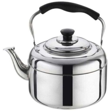 Bouilloire de 2 litres pour plaque de cuisson, théière en acier inoxydable pour plaque de cuisson, bouilloire à gaz, poignée résistante à la chaleur, théière en acier inoxydable