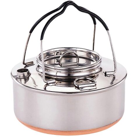 Bouilloire de camping portable en acier inoxydable 0,9 L