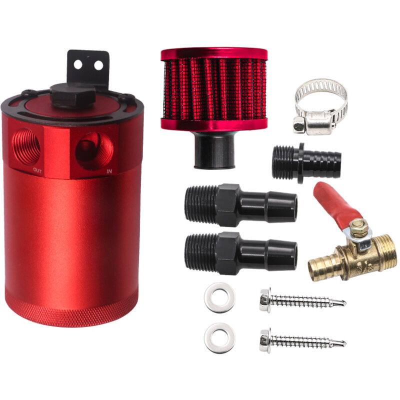 Bouilloire de circulation des gaz d'échappement à deux trous haute à deux canaux avec filtre à air bouilloire respirante, rouge