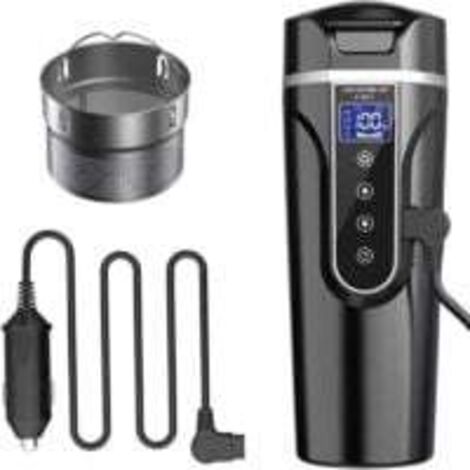 Bouilloire de Voiture, 12 V /24V Bouilloire Électrique de Voiture Tasse d'eau Chauffée pour Voiture/Camion/ Voyage, Bouilloire électrique de Voiture Portable avec écran LCD en Acier Inoxydable 304
