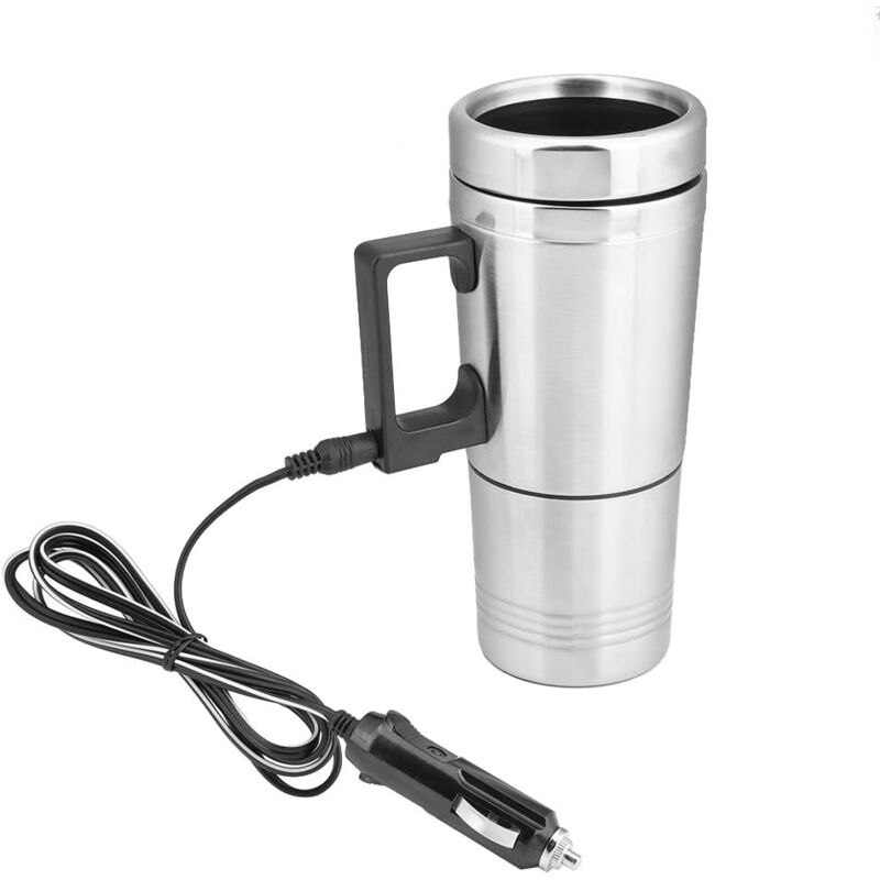 Jormftte - Bouilloire de voiture, bouilloire de voyage de camion de voiture d'acier inoxydable 300+200ML tasse ébullition rapide pour le café de thé