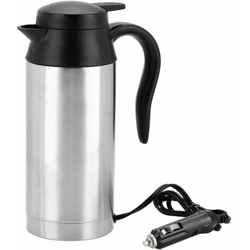 Bouilloire, voiture électrique 24 v environ 750 ml tasse chauffante avec tasse de bouteille allume-cigare, café, chauffe-eau de camion de tasse,