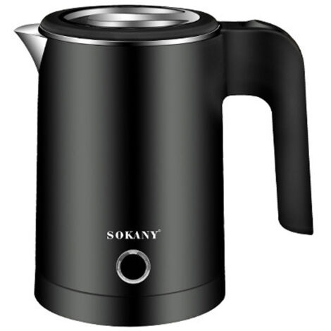 Bouilloire Électrique - 0.5 L - 600w - Ebullition Rapide - Base À 360° - Double Paroi - Intérieur Inox - Arrêt Automatique Et Protection Contre La Surchauffe - Sans Bpa - Noire
