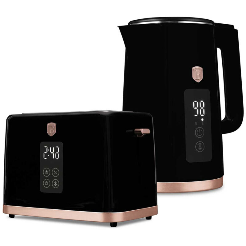 Bouilloire Électrique 1,7 L + Grille-Pain Numérique Berlinger Haus Bh-9540 Noir Rose