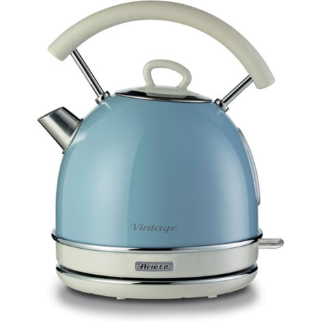 Bouilloire électrique 1,7L 2000W – Acier inoxydable bleu vintage – Base sans fil 360° – Système d'arrêt automatique – Ariete