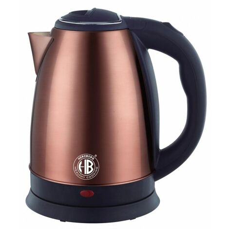 Bouilloire électrique 1,8L inox sans fil – Puissance 1500W – Base pivotante 360° – Arrêt automatique et protection ébullition à sec – Herzberg - HG5011-COP