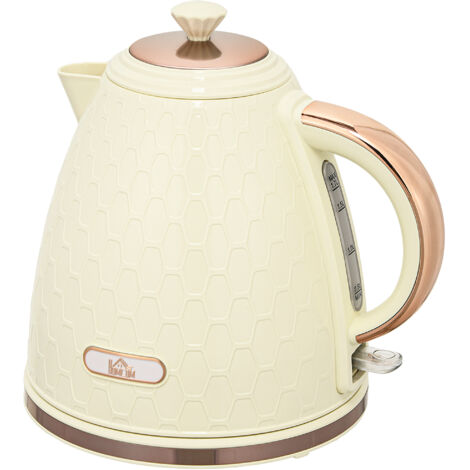 Bouilloire électrique 2200 W ébullition rapide hublot filtre cuisine quotidienne beige