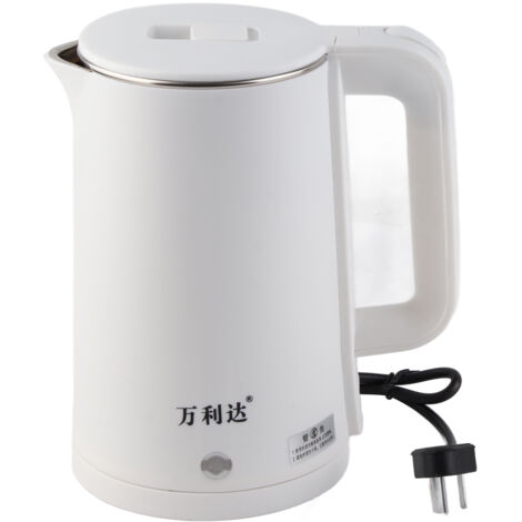 Bouilloire Électrique 2,3L Inox Double Paroi Anti-Brûlure Arrêt Automatique pour Maison Prise Chinoise
