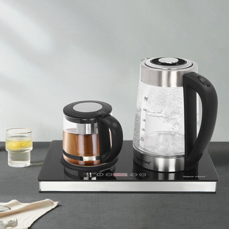 Bouilloire électrique à double cuisson bouilloire transparente 2.5l / 1000ml 1800w