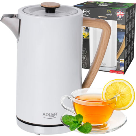 BOUILLOIRE ÉLECTRIQUE ACIER BLANC ADLER 1,7L/2200W STRIX AD1347
