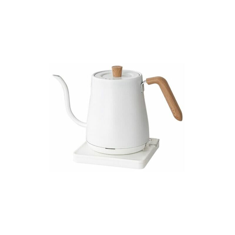 Bouilloire électrique, Bouilloire pour le café et le thé 800ml 1200 w, Acier inoxydable,grain de bois blanc