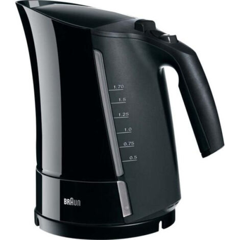 Bouilloire Electrique  BRAUN WK300 - 1,7L - Noir - Chauffe ultra-rapide 45s - Filtre anti-calcaire amovible