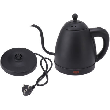 Bouilloire électrique col de cygne 1,2L en acier inoxydable 304, pot à café sécurisé avec prise UE 220V