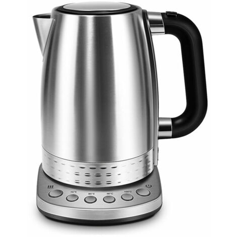 Bouilloire Electrique De 1,7 L, Bouilloire Intelligente Pour Le The Et Le Cafe, Controle De La Temperature, Fonction De Maintien Au Chaud, Protection Contre L'Ebullition A Sec, Argent