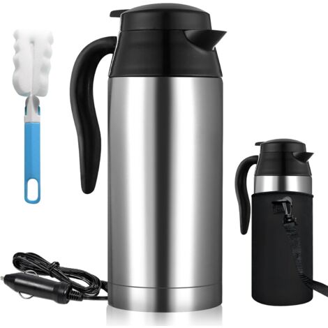 Bouilloire électrique en acier inoxydable Bouilloire Avec allume cigare de voiture 24 V, 750 ml bouilloire, Chauffage Tasse, Chaudron avec arrêt automatique