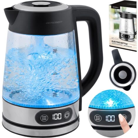 Bouilloire électrique en verre avec contrôle de température 1,8 l 2200 W Berdsen BD-715