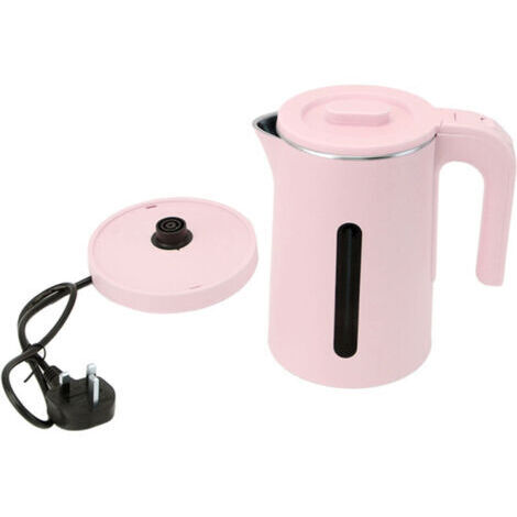 Bouilloire Électrique Inox 2000W 2L Double Paroi, Arrêt Automatique, Sans BPA, Prise UK 220V, Rose pour Maison