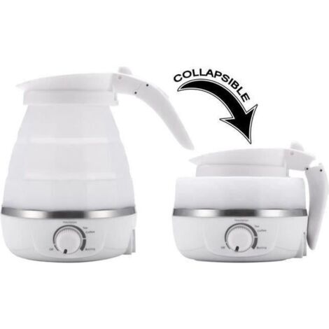 Bouilloire électrique pliable 0.6L pour voyage camping - GOHYO - 850W - Blanc