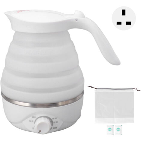 Bouilloire Électrique Pliable 0.7L Voyage - Chauffe-Eau Mini Portable Silicone, Prise UK 220V