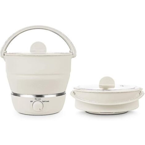 Bouilloire électrique pliable à double tension (100-240 V), mini-bouilloire en silicone alimentaire, cuiseur vapeur, portable, idéale pour les voyages.