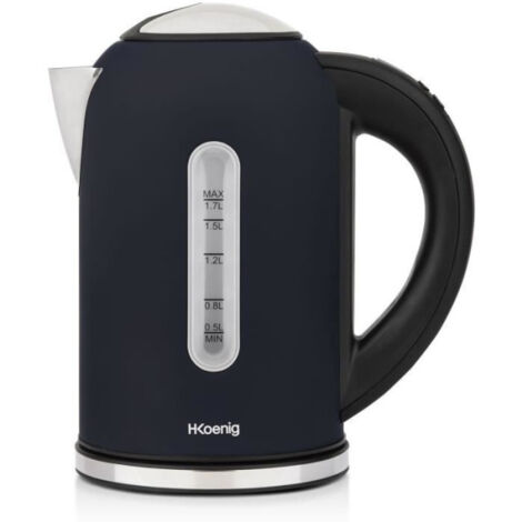 Bouilloire Electrique programmable - HKoeNIG - Boe56 - 1,7L - 2200 W - Température réglable - Ecran LCD - Bleu nuit mat et acier inoxydab