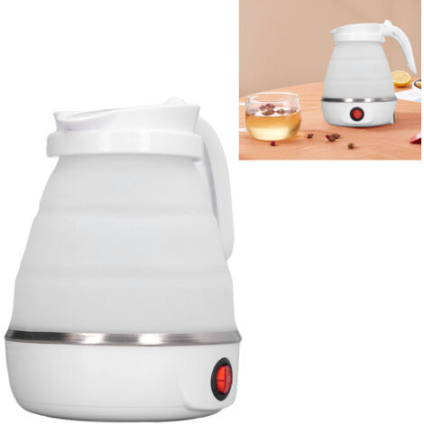 Bouilloire Électrique Rétractable 0.6L 400W - Mini et Portable en Silicone et Acier Inoxydable 304