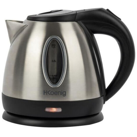 Bouilloire électrique 1,2 L en acier inoxydable – Puissance 1630W – Niveau d'eau visible – Couvercle articulé – Arrêt automatique – Hkoenig - BO1212L