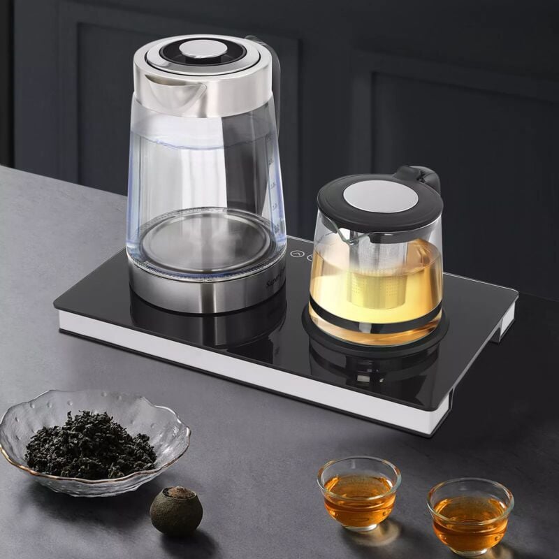 Bouilloire électrique station de café station de thé 2.5 l 1800W écran Lcd en acier inoxydable + verre