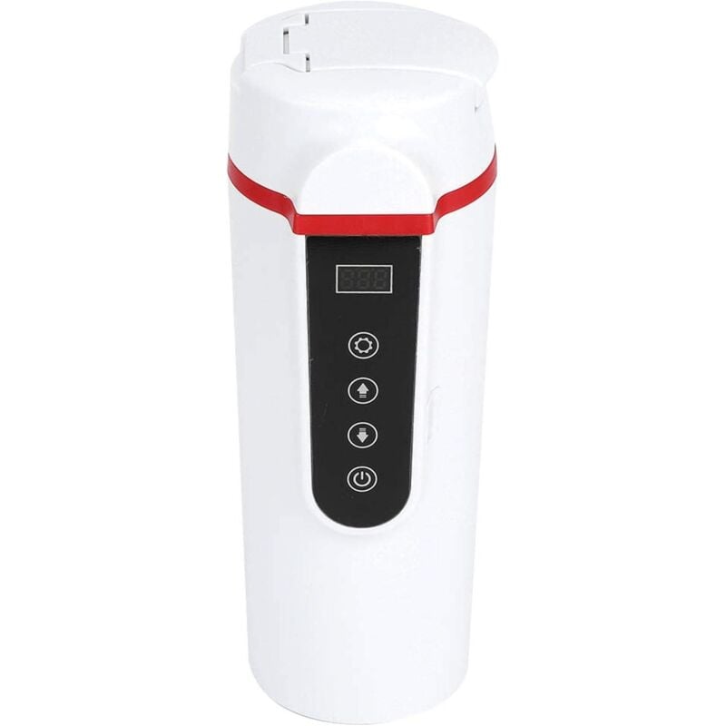 Bouilloire électrique, tasse d'eau de chauffage de voiture en acier inoxydable de 420 ml avec écran LCD, bouilloire de voyage allume-cigare 12V /