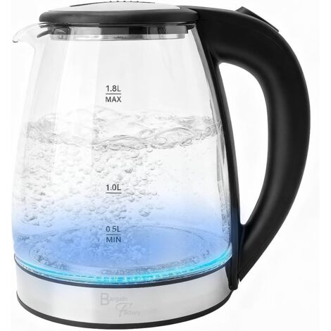 Bouilloire électrique verre 2L, ébullition rapide sans BPA silencieuse cuisine