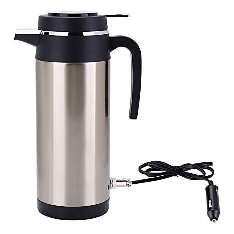Bouilloire Électrique Voiture 24V Env.1200ml Tasse Chauffante avec l'Allume-Cigare Bouteille à Café Mugs Camion Distributeur d'Eau Chaude Voyage Cadeau Noël Chauffeur Papa Mari-longziming