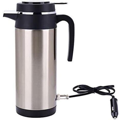 Bouilloire Électrique Voiture 24V Env.1200ml Tasse Chauffante avec l'Allume-Cigare Bouteille à Café Mugs Camion Distributeur d'Eau Chaude Voyage Cadeau Noël Chauffeur Papa Maridengyank