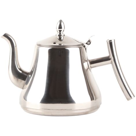 Bouilloire en acier inoxydable de haute qualité 1.2L avec passoire à thé, idéale pour café, hôtel et restaurant.