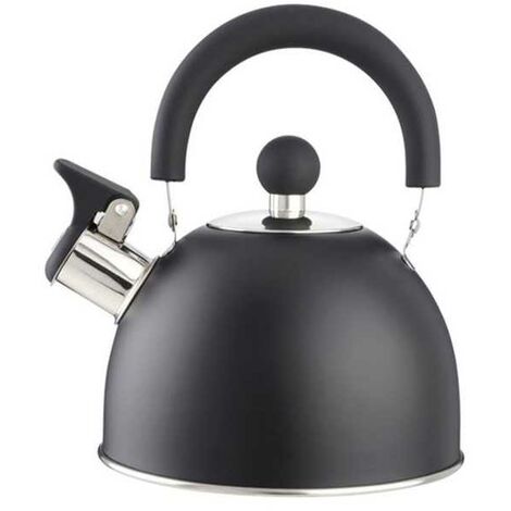 Bouilloire en inox Fischio noir satiné L.1,5 Eva